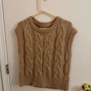 Cable Knit Tan Sweater Vest